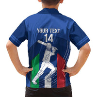 Custom Italy Cricket Family Matching Short Sleeve Bodycon Dress and Hawaiian Shirt Go Gli Azzurri - Wonder Print Shop