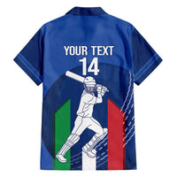 Custom Italy Cricket Family Matching Short Sleeve Bodycon Dress and Hawaiian Shirt Go Gli Azzurri - Wonder Print Shop