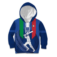 Custom Italy Cricket Kid Hoodie Go Gli Azzurri - Wonder Print Shop