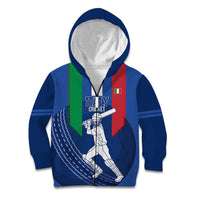 Custom Italy Cricket Kid Hoodie Go Gli Azzurri - Wonder Print Shop