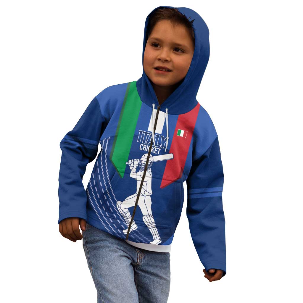 Custom Italy Cricket Kid Hoodie Go Gli Azzurri - Wonder Print Shop