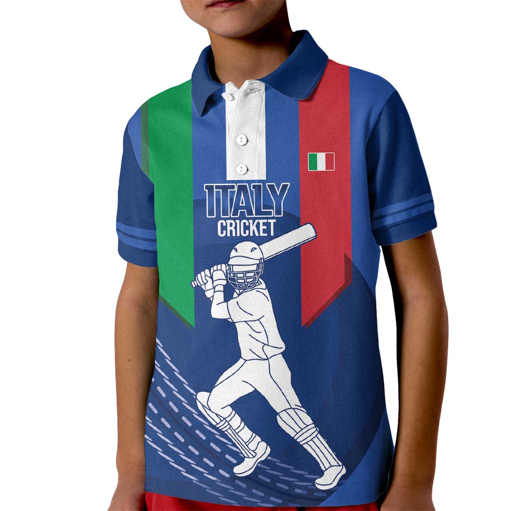 Custom Italy Cricket Kid Polo Shirt Go Gli Azzurri - Wonder Print Shop