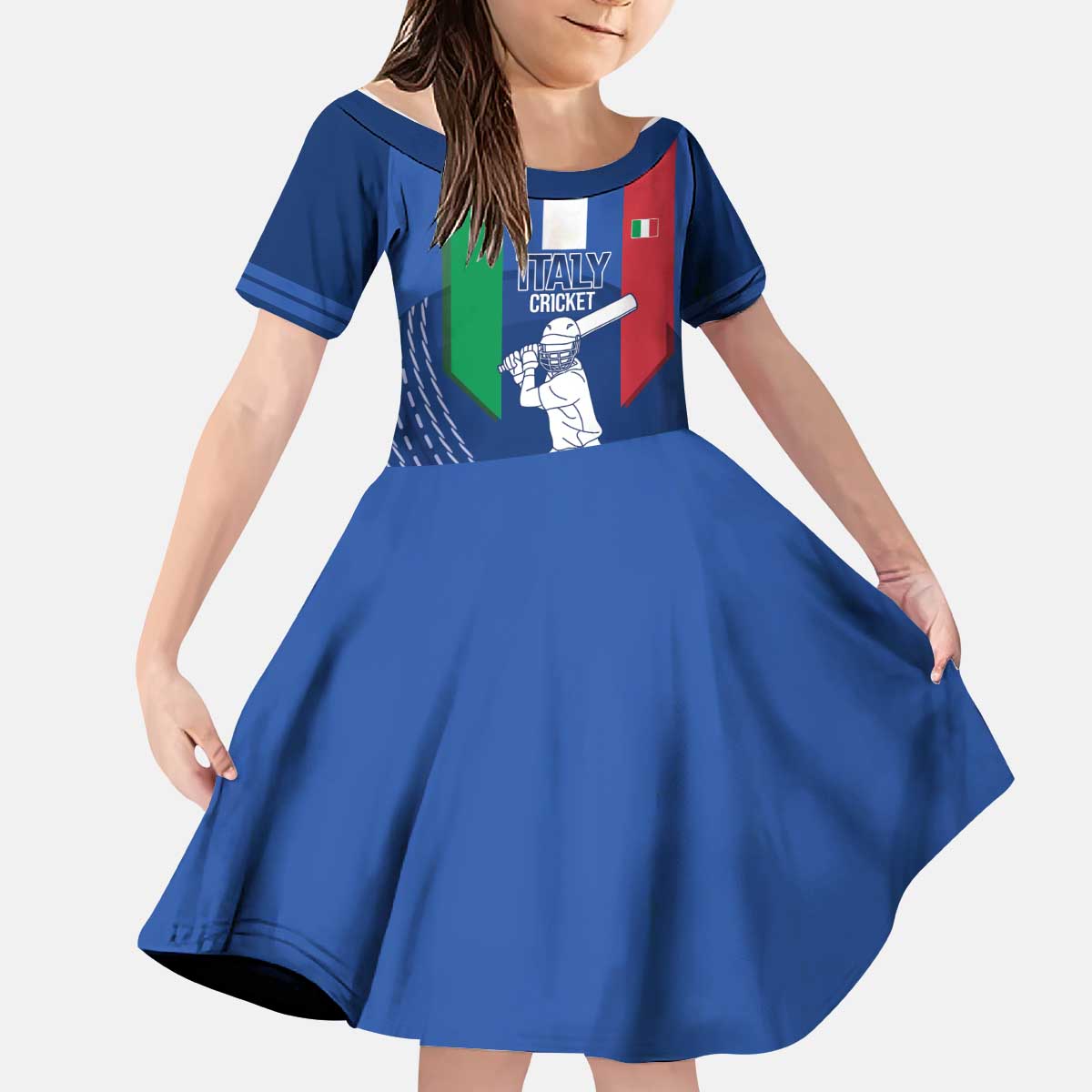Custom Italy Cricket Kid Short Sleeve Dress Go Gli Azzurri - Wonder Print Shop