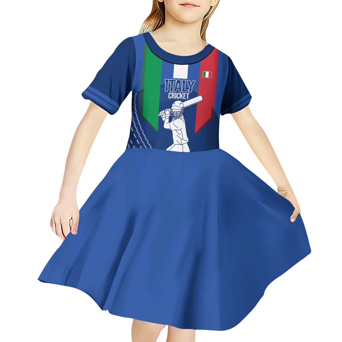 Custom Italy Cricket Kid Short Sleeve Dress Go Gli Azzurri - Wonder Print Shop