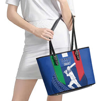 Italy Cricket Leather Tote Bag Go Gli Azzurri - Wonder Print Shop