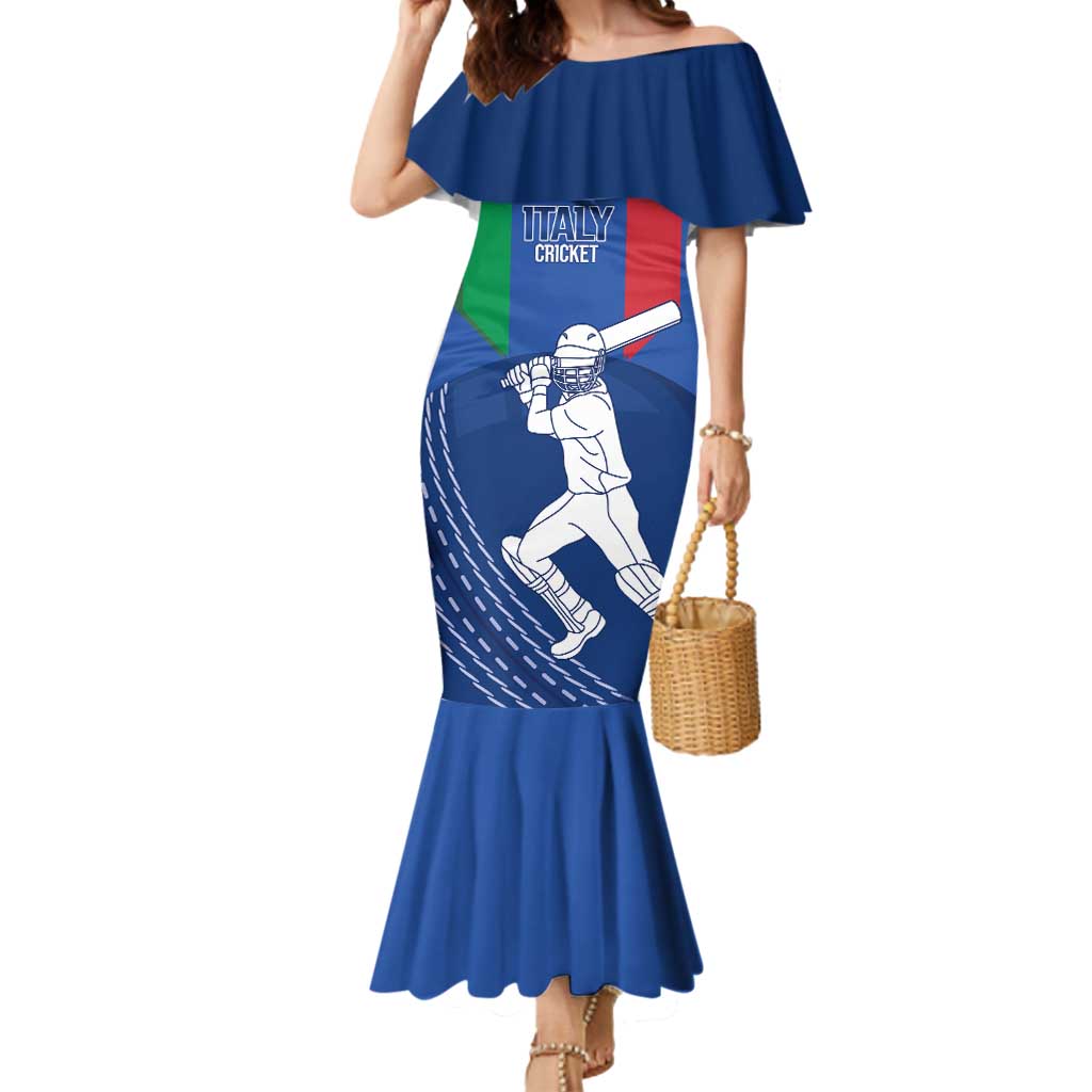 Custom Italy Cricket Mermaid Dress Go Gli Azzurri - Wonder Print Shop