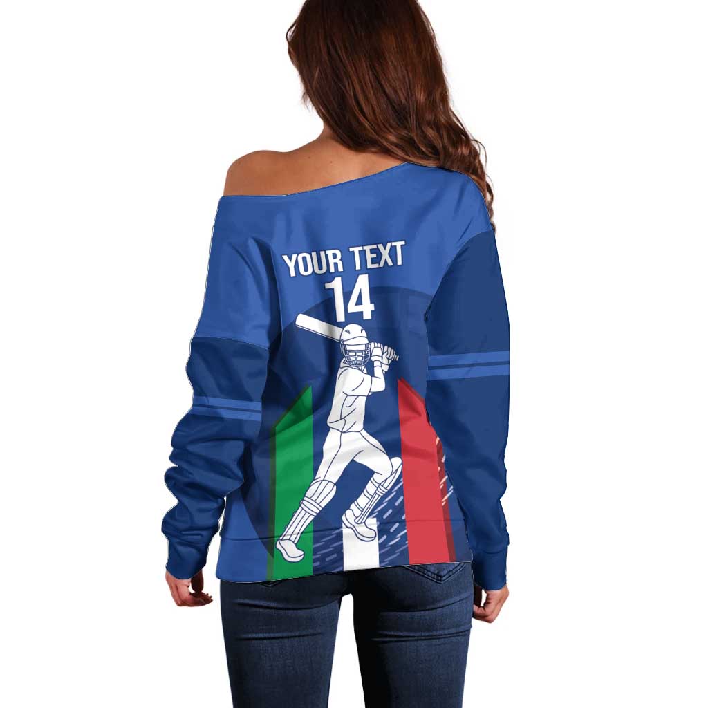 Custom Italy Cricket Off Shoulder Sweater Go Gli Azzurri - Wonder Print Shop