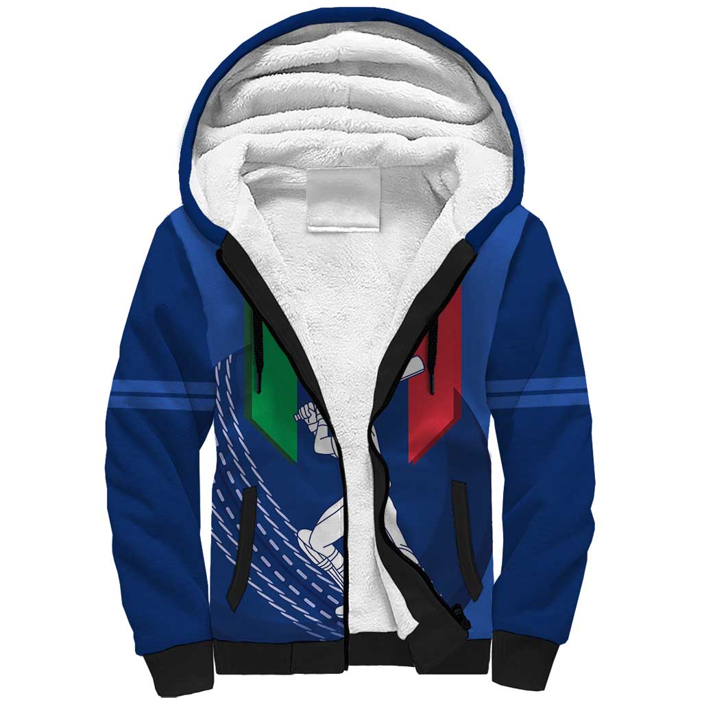 Custom Italy Cricket Sherpa Hoodie Go Gli Azzurri - Wonder Print Shop