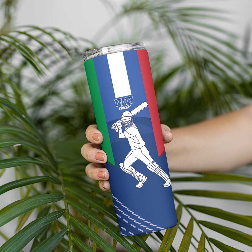 Custom Italy Cricket Skinny Tumbler Go Gli Azzurri - Wonder Print Shop