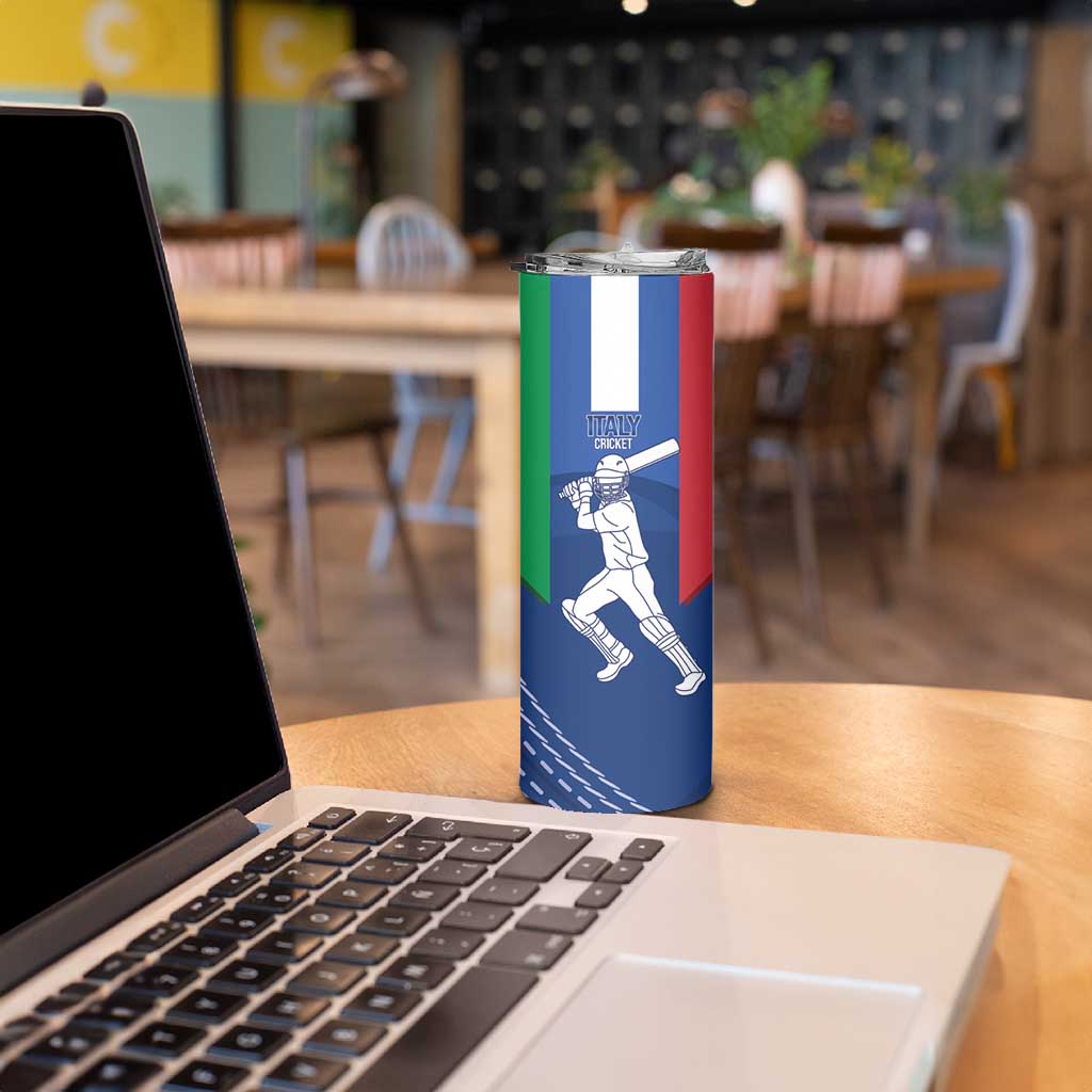 Custom Italy Cricket Skinny Tumbler Go Gli Azzurri - Wonder Print Shop