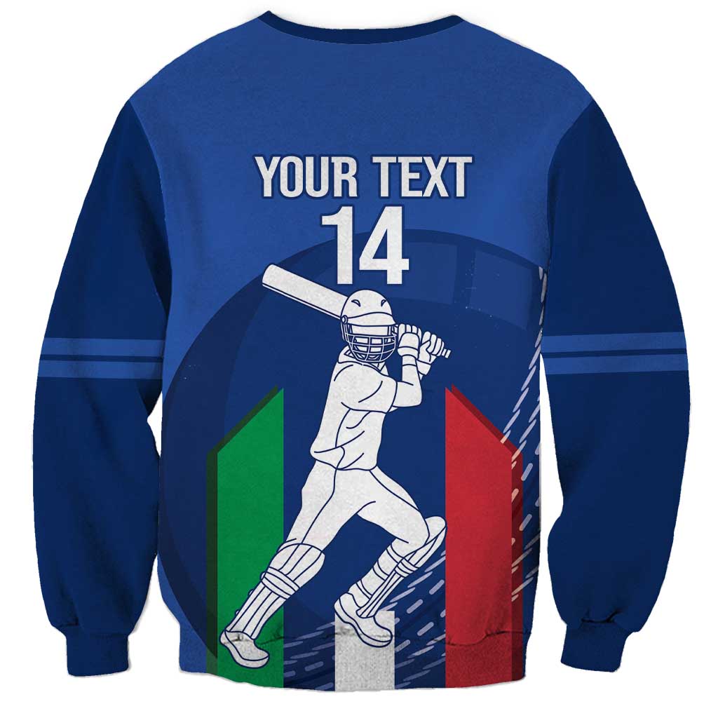 Custom Italy Cricket Sweatshirt Go Gli Azzurri - Wonder Print Shop