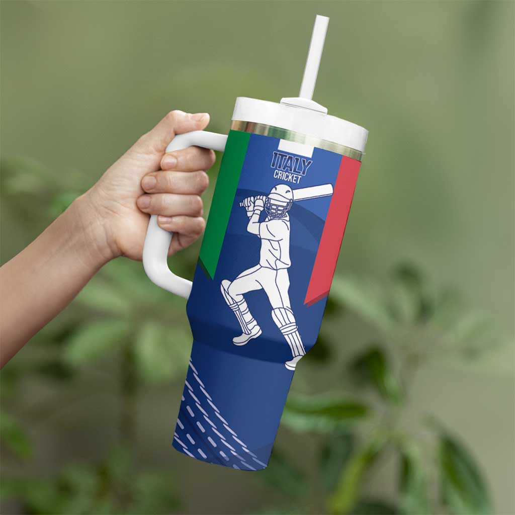 Custom Italy Cricket Tumbler With Handle Go Gli Azzurri - Wonder Print Shop