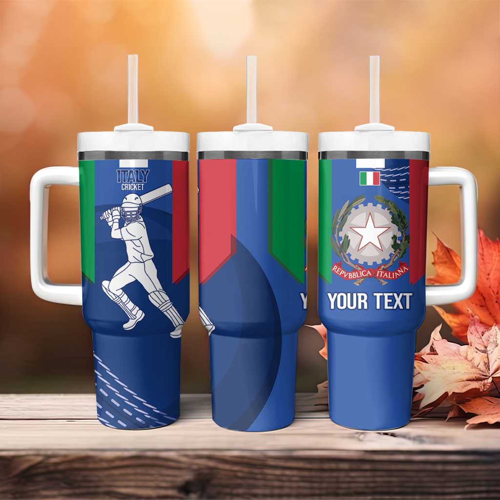 Custom Italy Cricket Tumbler With Handle Go Gli Azzurri - Wonder Print Shop
