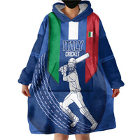Custom Italy Cricket Wearable Blanket Hoodie Go Gli Azzurri - Wonder Print Shop