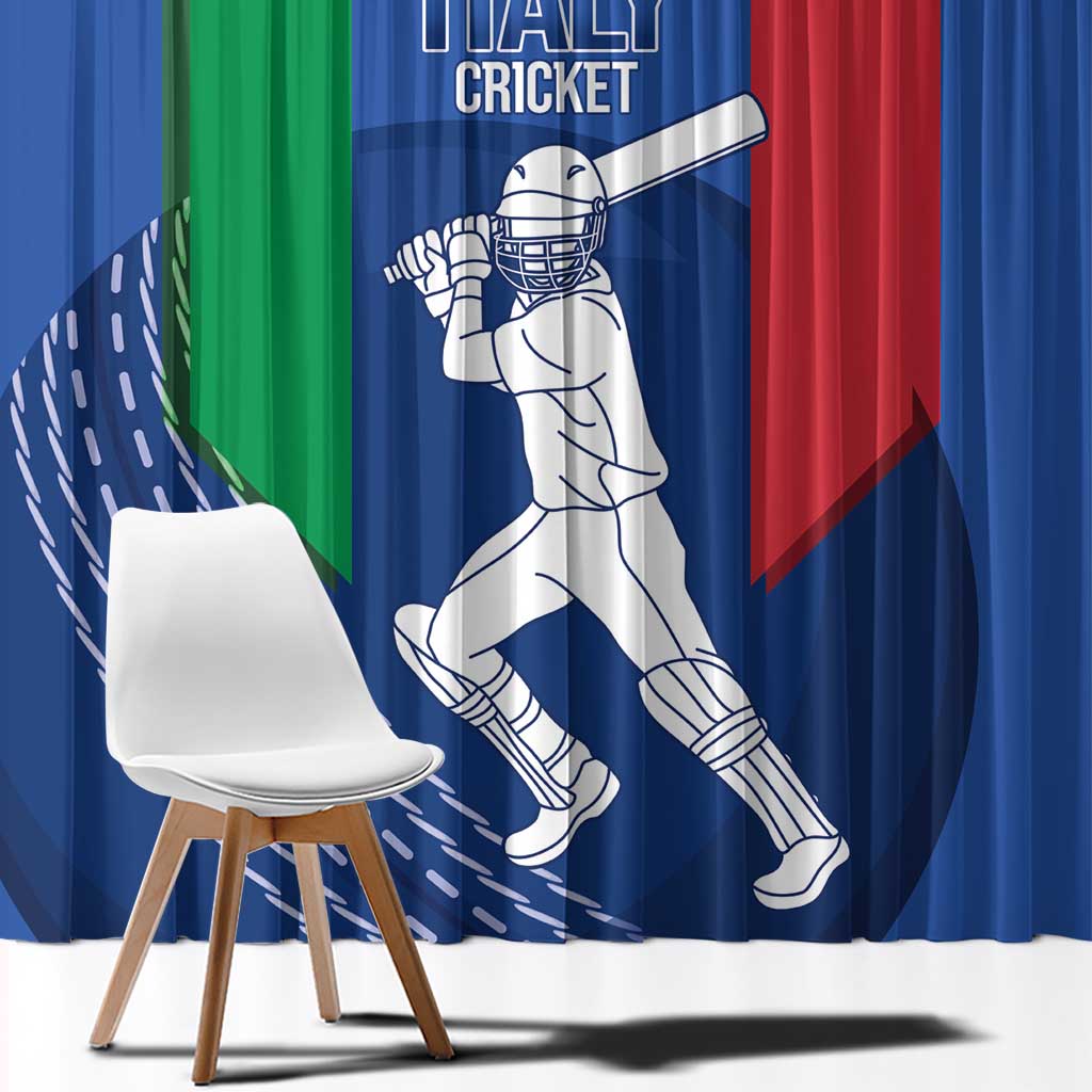 Italy Cricket Window Curtain Go Gli Azzurri - Wonder Print Shop