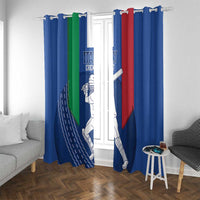Italy Cricket Window Curtain Go Gli Azzurri - Wonder Print Shop