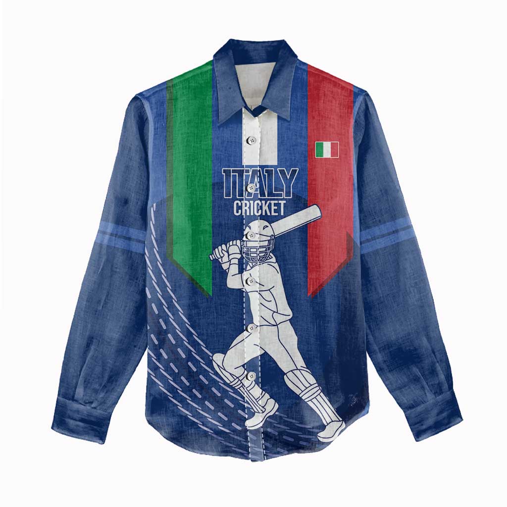 Custom Italy Cricket Women Casual Shirt Go Gli Azzurri - Wonder Print Shop