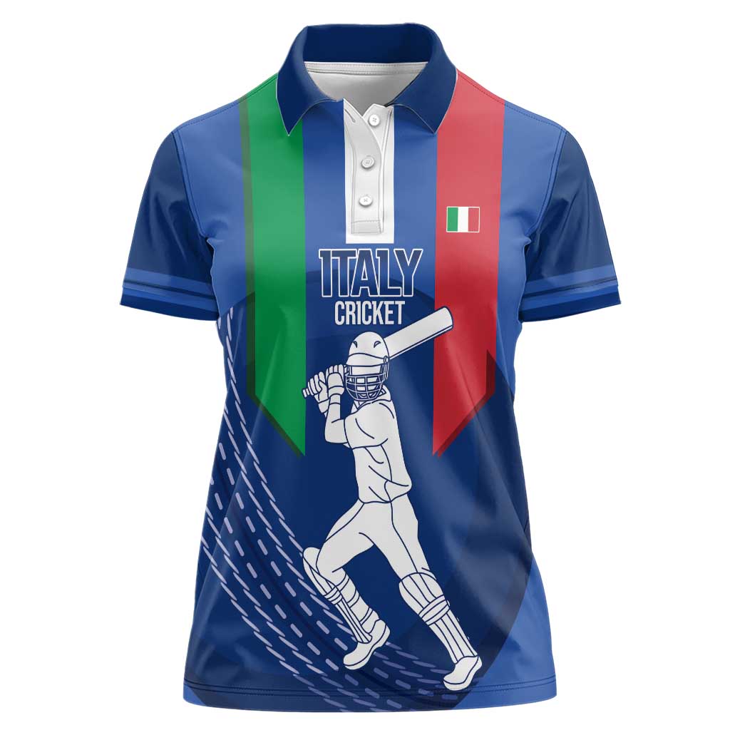 Custom Italy Cricket Women Polo Shirt Go Gli Azzurri - Wonder Print Shop