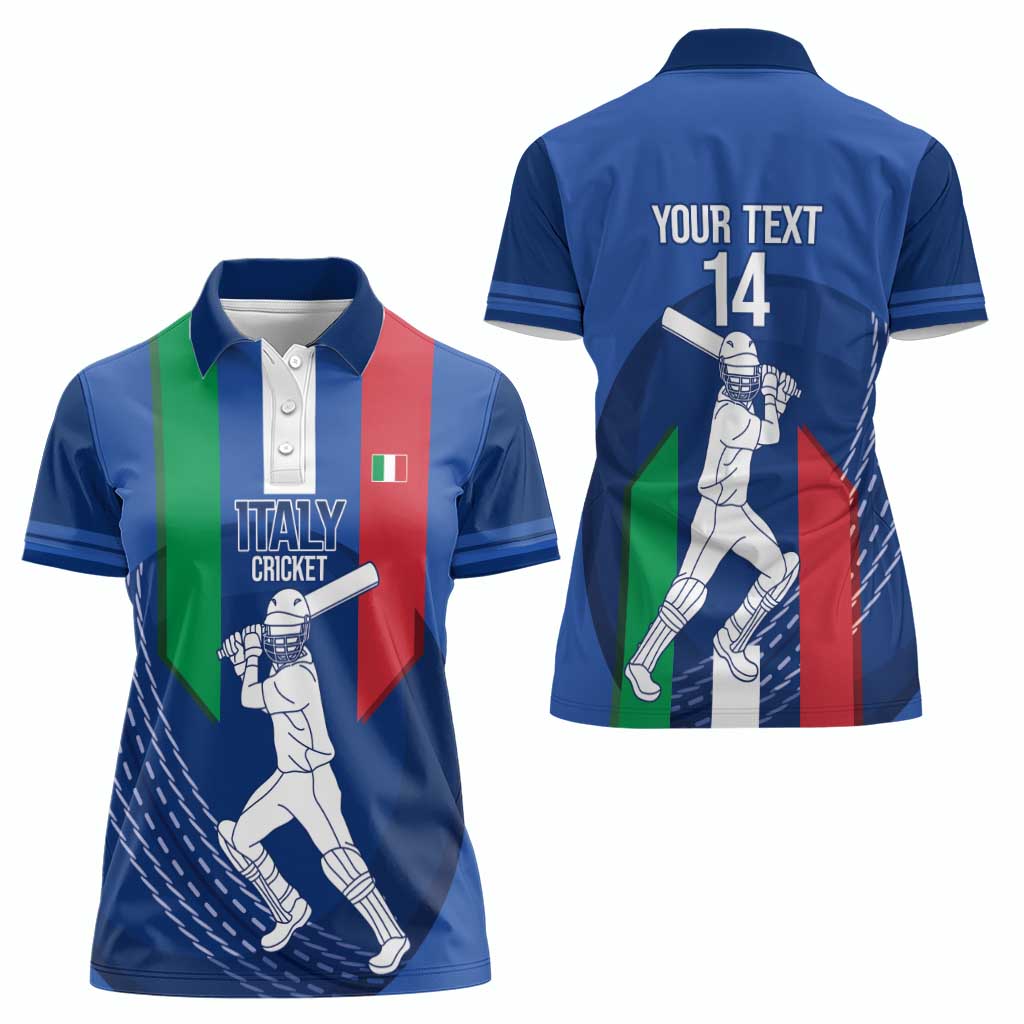 Custom Italy Cricket Women Polo Shirt Go Gli Azzurri - Wonder Print Shop
