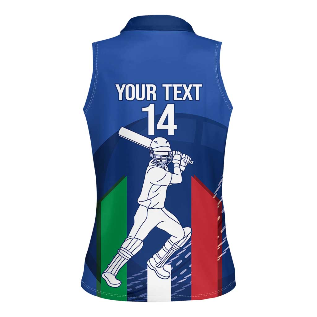 Custom Italy Cricket Women Sleeveless Polo Shirt Go Gli Azzurri - Wonder Print Shop