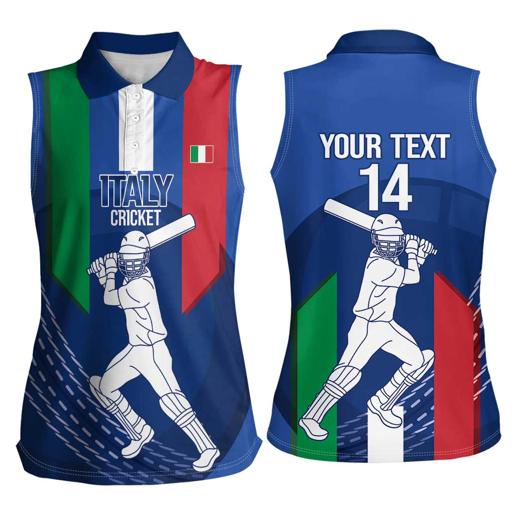 Custom Italy Cricket Women Sleeveless Polo Shirt Go Gli Azzurri - Wonder Print Shop