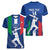 Custom Italy Cricket Women V-Neck T-Shirt Go Gli Azzurri - Wonder Print Shop