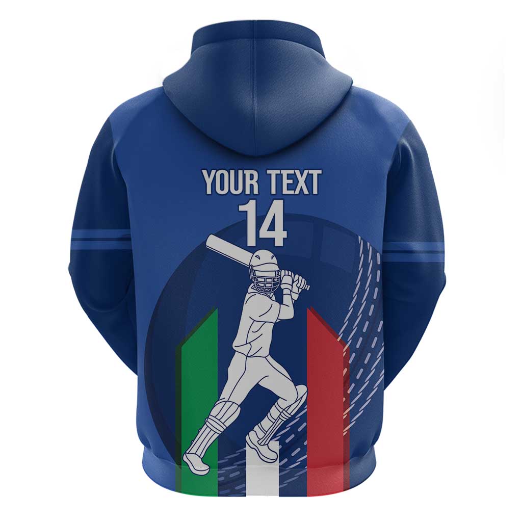 Custom Italy Cricket Zip Hoodie Go Gli Azzurri - Wonder Print Shop