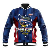 Custom Vozinha Cabo Verde Football Baseball Jacket Tubaroes Azuis Man Of The Match