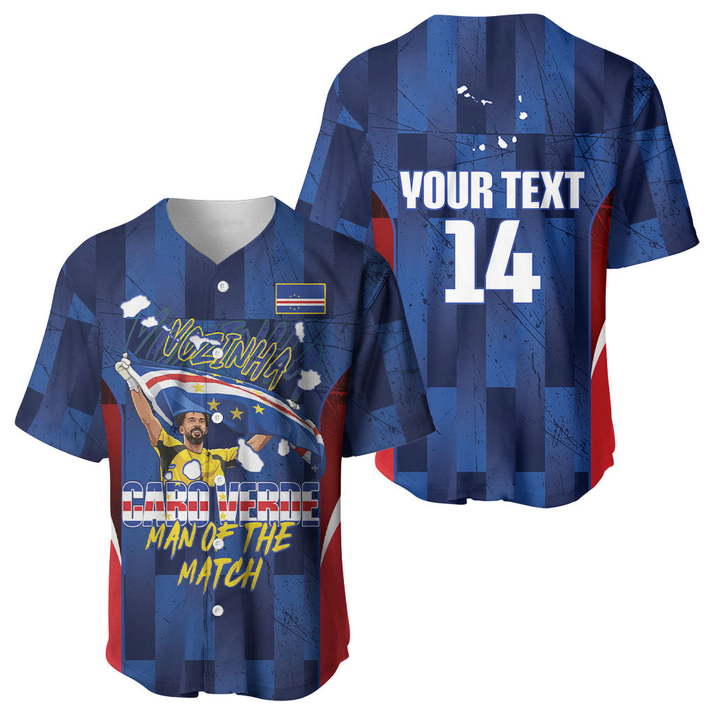 Custom Vozinha Cabo Verde Football Baseball Jersey Tubaroes Azuis Man Of The Match
