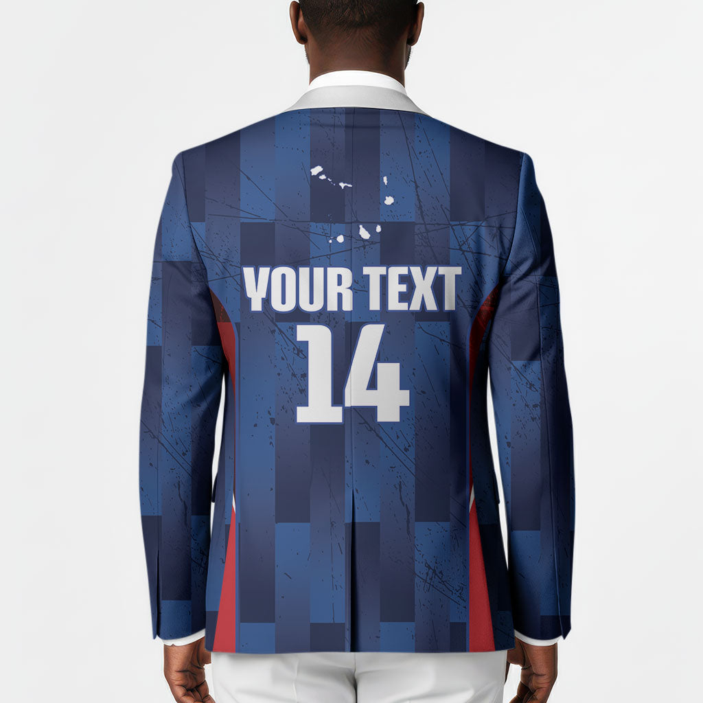 Custom Vozinha Cabo Verde Football Blazer Tubaroes Azuis Man Of The Match