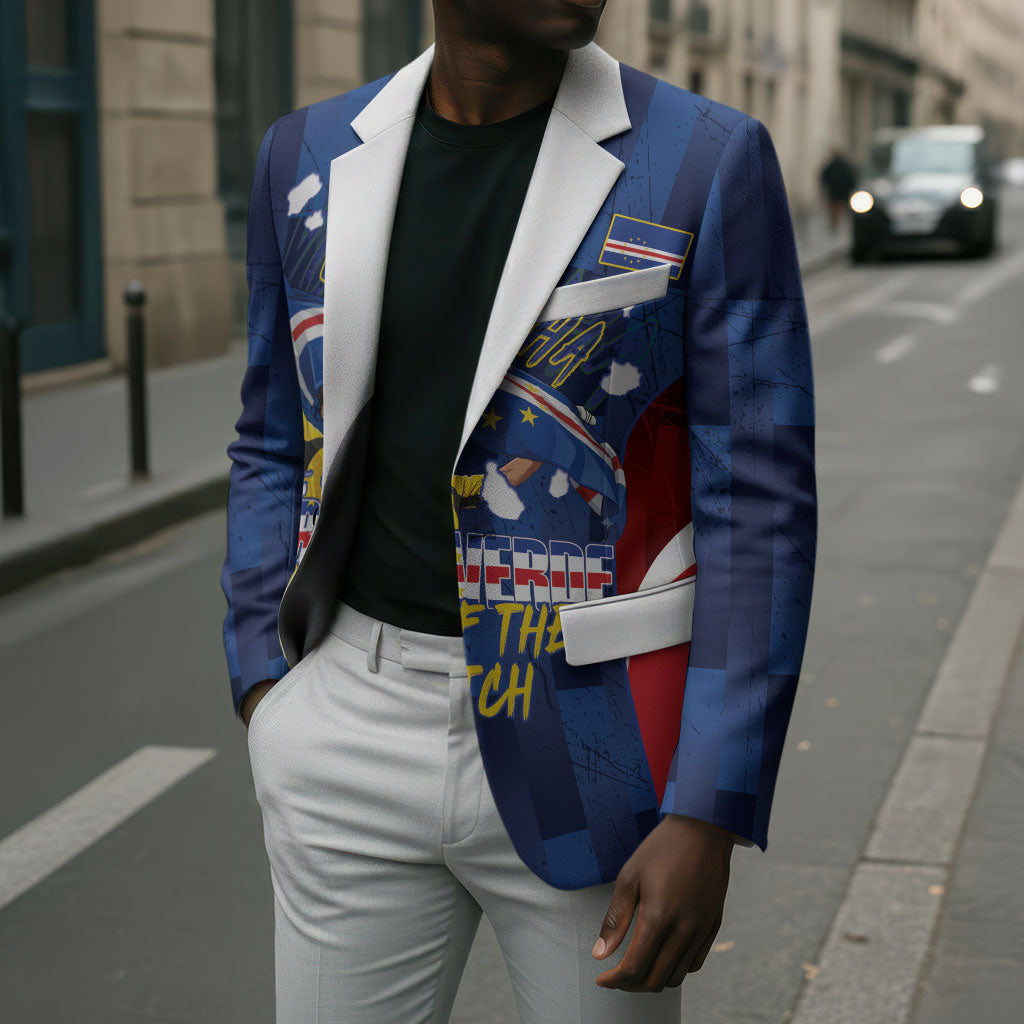 Custom Vozinha Cabo Verde Football Blazer Tubaroes Azuis Man Of The Match