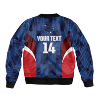 Custom Vozinha Cabo Verde Football Bomber Jacket Tubaroes Azuis Man Of The Match