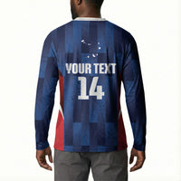 Custom Vozinha Cabo Verde Football Button Sweatshirt Tubaroes Azuis Man Of The Match