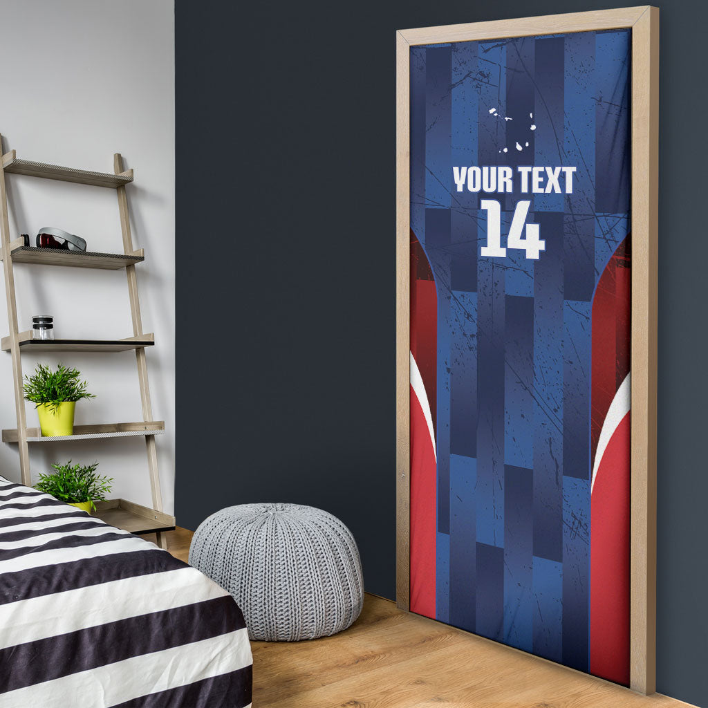 Custom Vozinha Cabo Verde Football Door Cover Tubaroes Azuis Man Of The Match