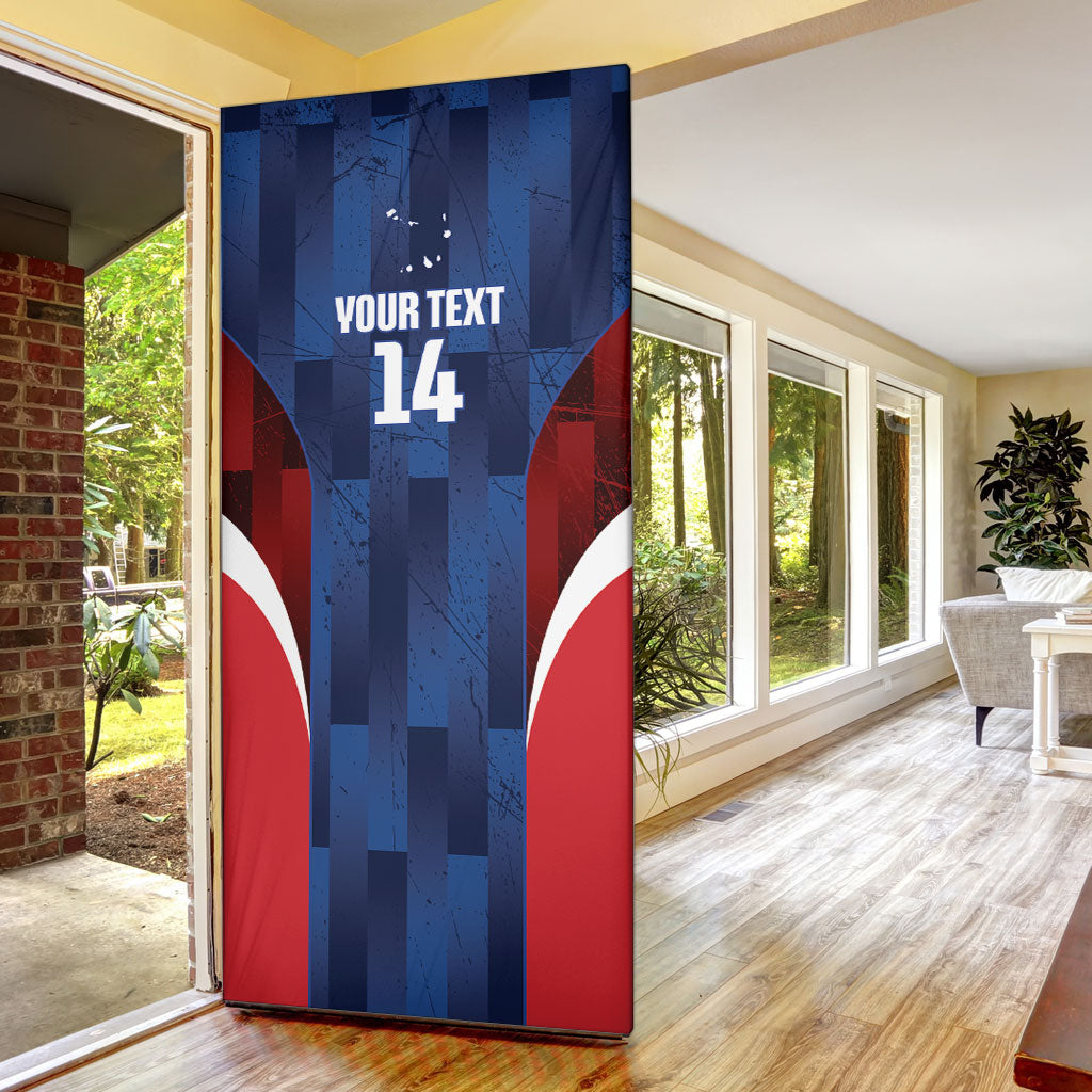 Custom Vozinha Cabo Verde Football Door Cover Tubaroes Azuis Man Of The Match
