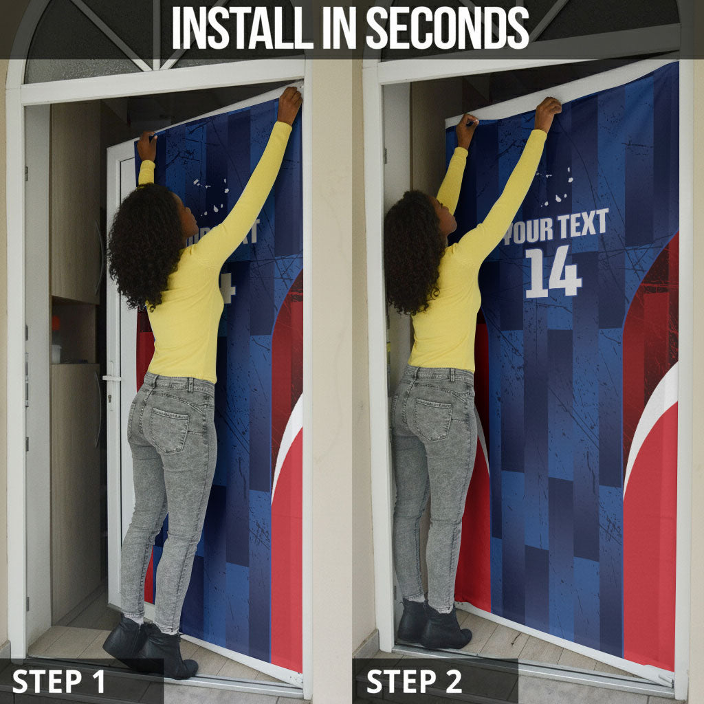 Custom Vozinha Cabo Verde Football Door Cover Tubaroes Azuis Man Of The Match