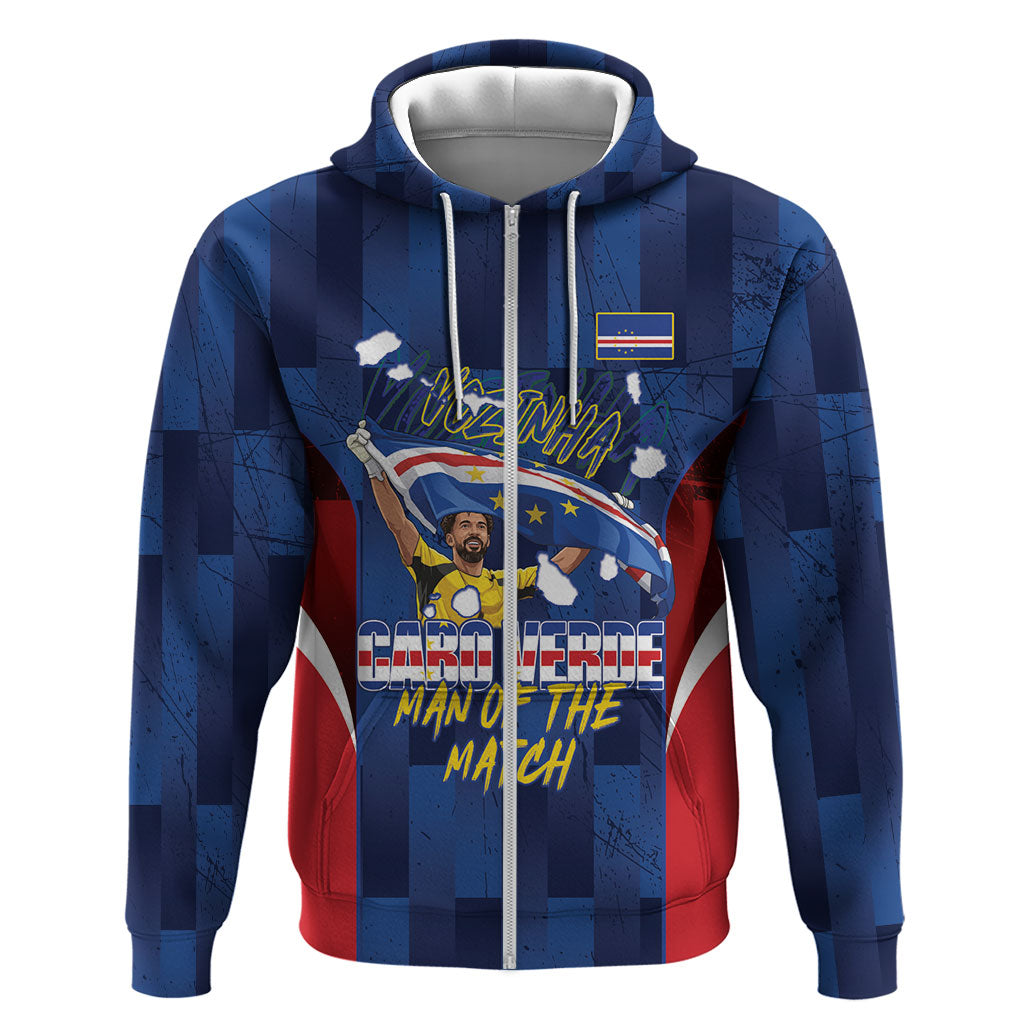 Custom Vozinha Cabo Verde Football Hoodie Tubaroes Azuis Man Of The Match