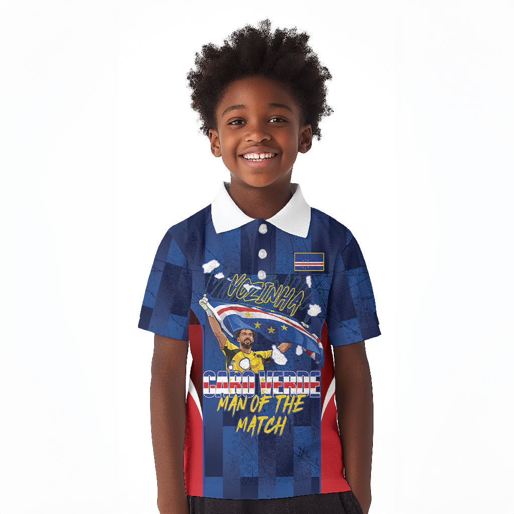 Custom Vozinha Cabo Verde Football Kid Polo Shirt Tubaroes Azuis Man Of The Match