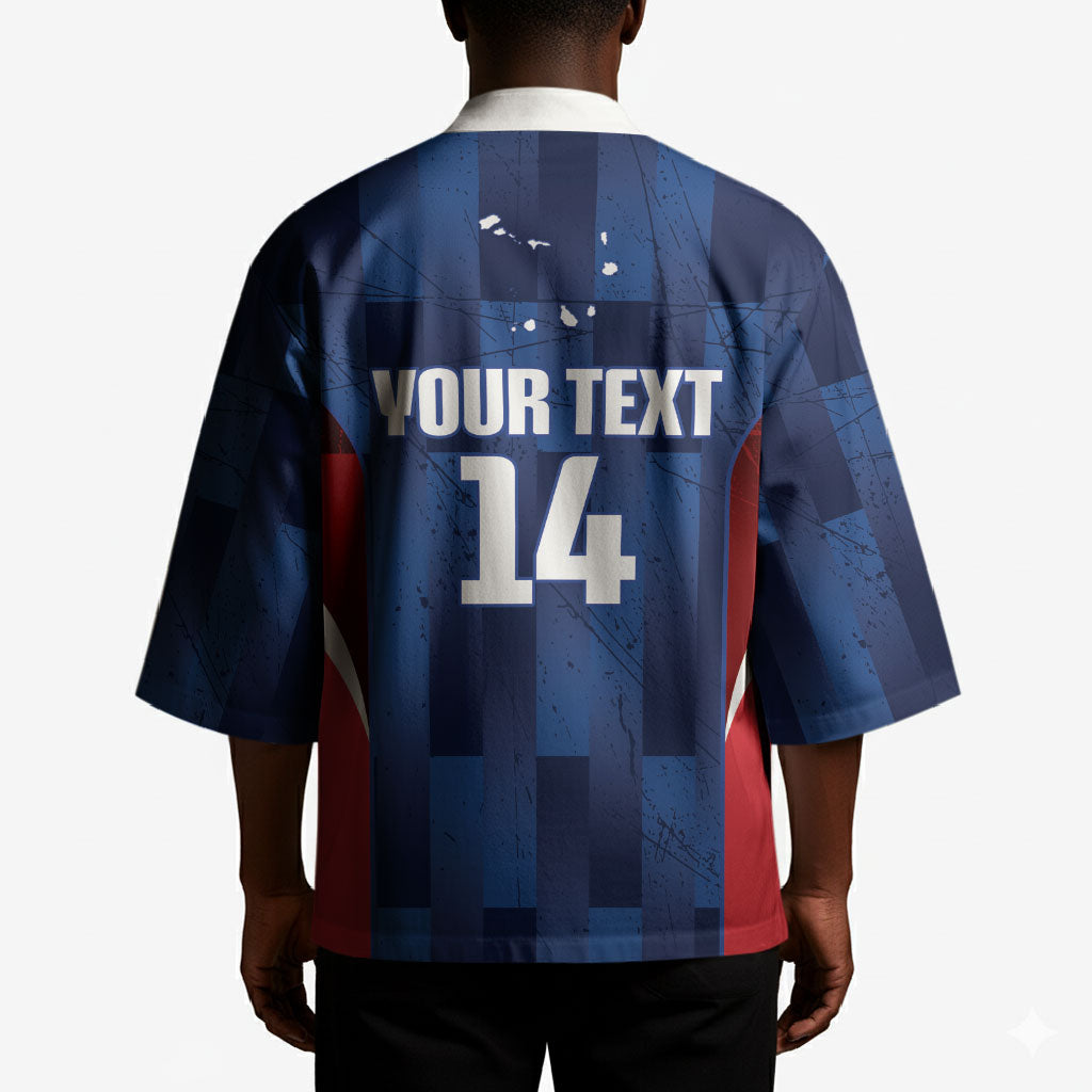 Custom Vozinha Cabo Verde Football Kimono Tubaroes Azuis Man Of The Match