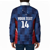 Custom Vozinha Cabo Verde Football Padded Jacket Tubaroes Azuis Man Of The Match
