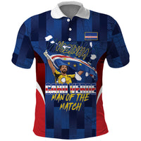 Custom Vozinha Cabo Verde Football Polo Shirt Tubaroes Azuis Man Of The Match