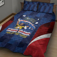 Vozinha Cabo Verde Football Quilt Bed Set Tubaroes Azuis Man Of The Match