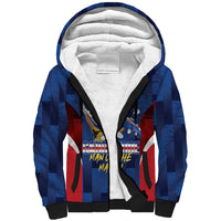 Custom Vozinha Cabo Verde Football Sherpa Hoodie Tubaroes Azuis Man Of The Match