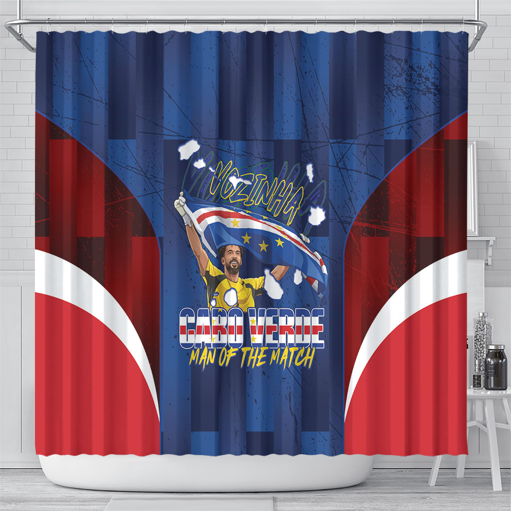 Vozinha Cabo Verde Football Shower Curtain Tubaroes Azuis Man Of The Match