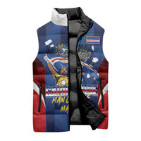 Custom Vozinha Cabo Verde Football Sleeveless Puffer Jacket Tubaroes Azuis Man Of The Match