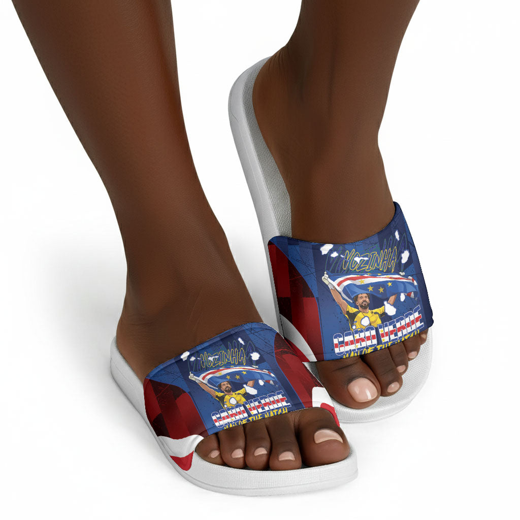 Vozinha Cabo Verde Football Slide Sandals Tubaroes Azuis Man Of The Match
