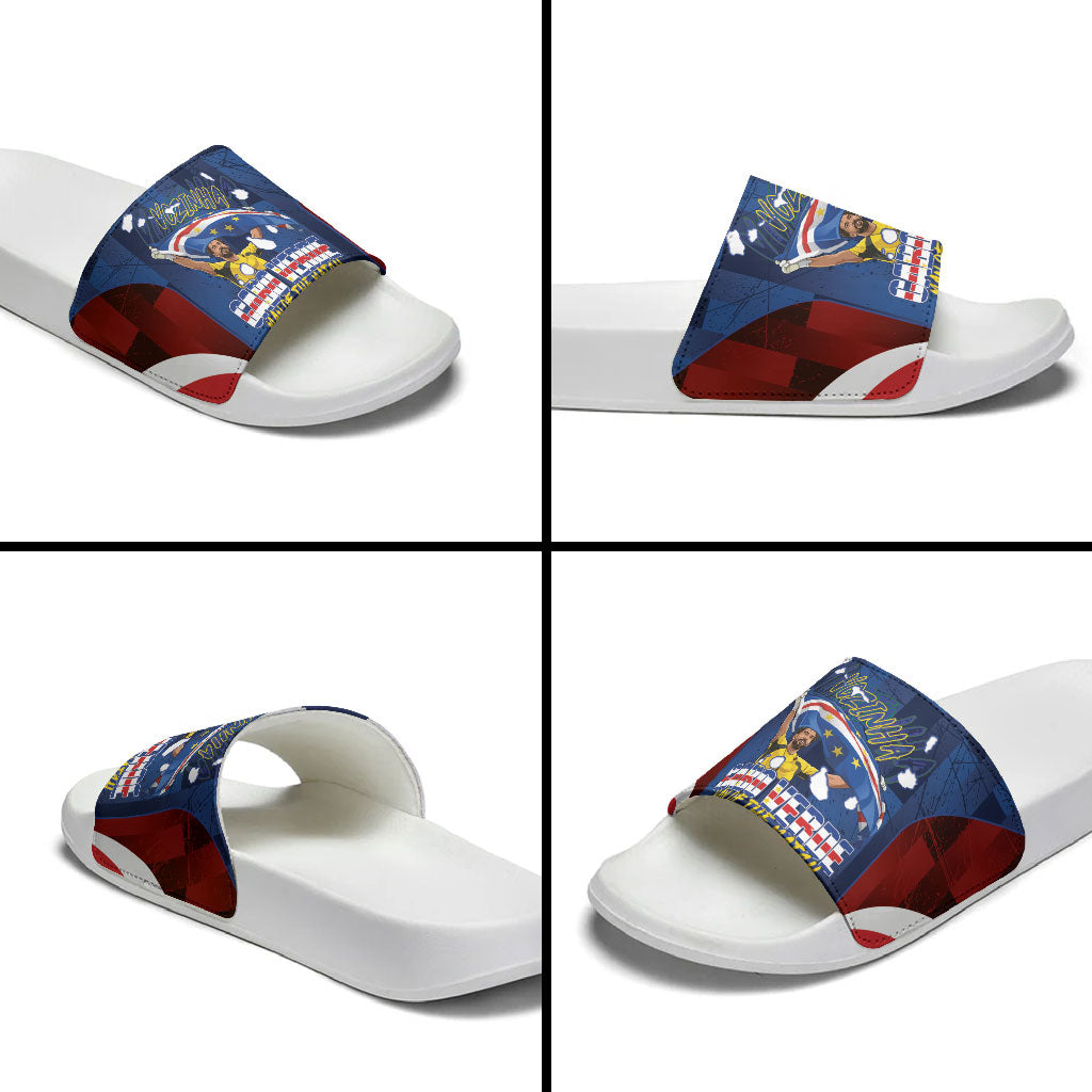 Vozinha Cabo Verde Football Slide Sandals Tubaroes Azuis Man Of The Match