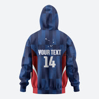 Custom Vozinha Cabo Verde Football Zip Hoodie Tubaroes Azuis Man Of The Match