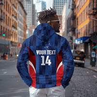 Custom Vozinha Cabo Verde Football Zip Hoodie Tubaroes Azuis Man Of The Match