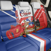Personalized Chile Independence Day Back Car Seat Cover Chilean Coat Of Arms Copihue Flag Style - Wonder Print Shop